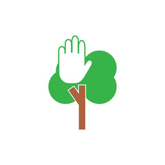Obraz premium Hand Tree Logo Icon Design