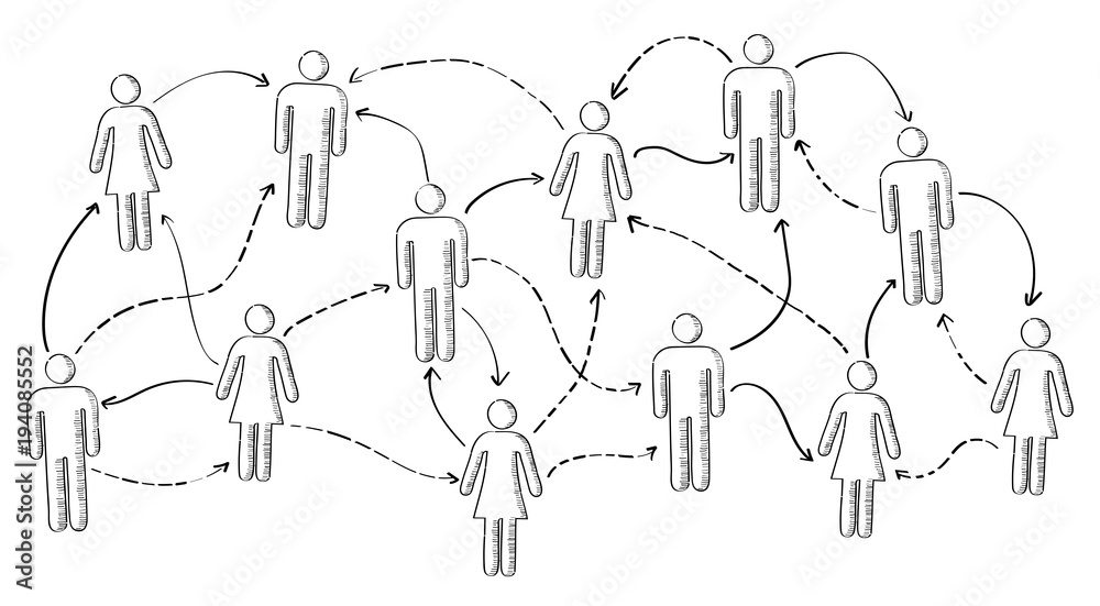 Aufkleber hand drawn social network vector presentation