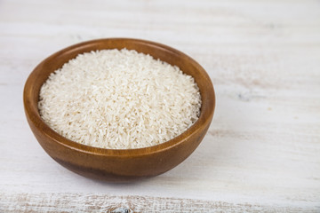 Raw rice in a bowl