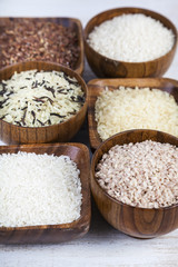 Six bowls with different varieties