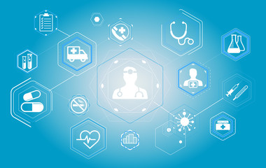 Healthcare modern flat interface vector