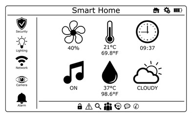 Smart home interface vector