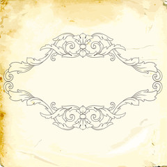 Vector baroque of vintage elements for design. 