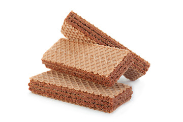 Brown wafers stick on white