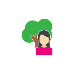 Woman Tree Logo Icon Design