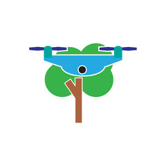 Drone Tree Logo Icon Design