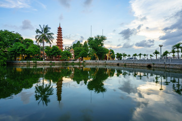 Tran Quoc pagoda, the oldest temple in Hanoi, Vietnam