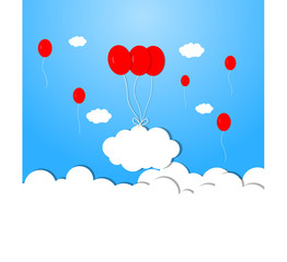 Fototapeta na wymiar Balloon with blue sky background