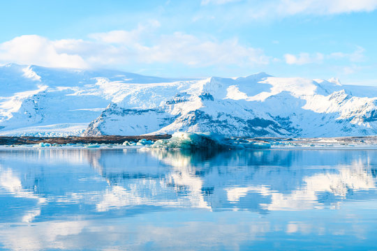 sunny day at jokulsarlon glacier, Iceland