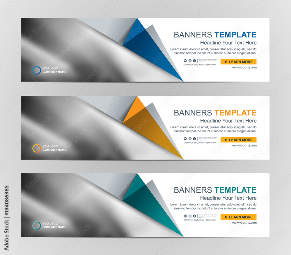 Sticker abstract web banner design background or header templates