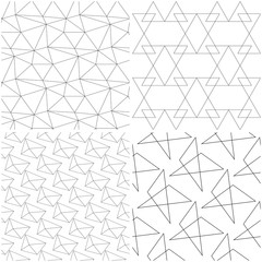 Geometric patterns. Black elements on white backgrounds