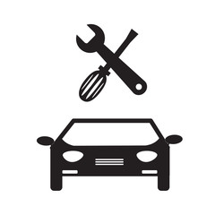 car service icon on white background. car service sign. flat style. repair and service symbol.