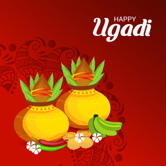 Fototapeta na wymiar Happy Ugadi (Hindu New Year).