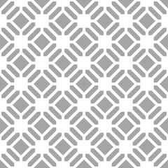 Gray geometric ornament on white background. Seamless pattern