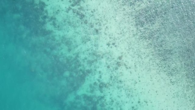 aerial footage from drone: top view of sea and coral at Sattahip district Chon Buri, THAIALND