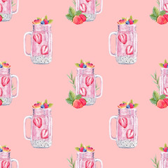 Watercolor smoothie pattern