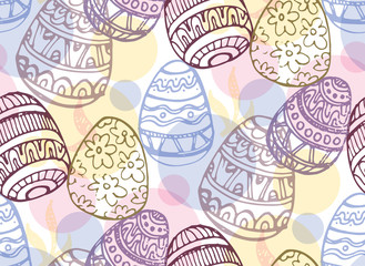 Hand drawn doodle easter pattern