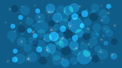 Geometric abstract blue background with circles and shimmering stars4