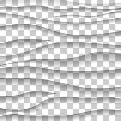 Chequered texture wavy background. Interior wall decoration. 3D Vector panel pattern. Abstract lines.