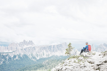 Rock climber in Dolomites