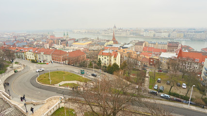 Fototapeta na wymiar Panorama of city Budapest in Hungary. 