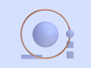 circle frame geometric shape floating soft purple-violet background 3d rendering