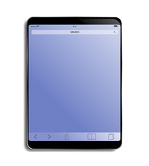 Tablet with free space for your text. Isolated EPS10 vector illustration for design and production