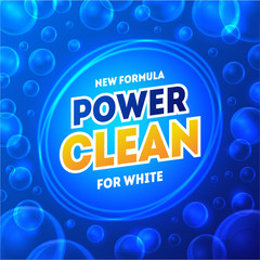 Laundry Detergent Package Card Poster. Vector