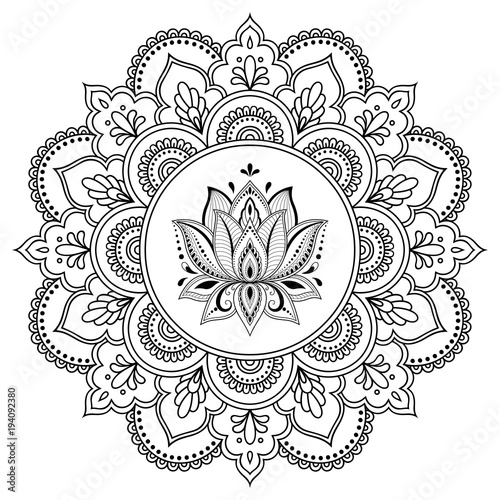 Circular Pattern In The Form Of A Mandala Henna Tatoo Mehndi Style