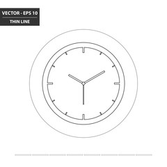 Office clock thin line flat icon. Vector Illustration.