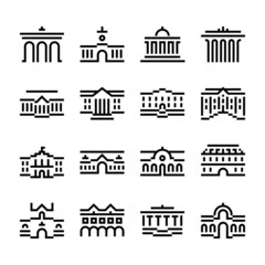 Architecture. Buildings. Set of icons.