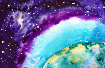 Cosmic watercolor background