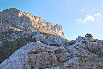 Fototapeta na wymiar Bernia Mountains in Alicante. Spain
