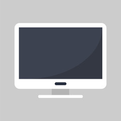 Computer monitor isolated flat icon. Vector Illustration.