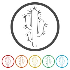 Cactus plant silhouette, 6 Colors Included