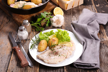 fish fillet and potato