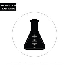 Medical test tube flat black and white icon. Vector illustration.