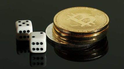 Bitcoins and dices. Investment vs. gambling - Powered by Adobe