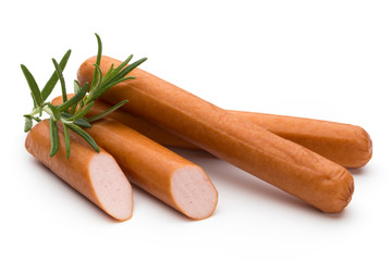 Fresh sausage isolated over white background.