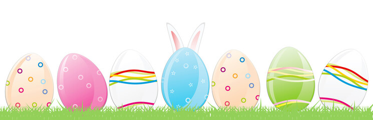 Easter Eggs, Rabbit Ears Vector illustration