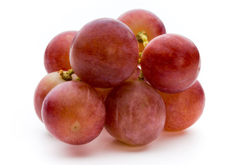 Ripe red grape isolated on white.