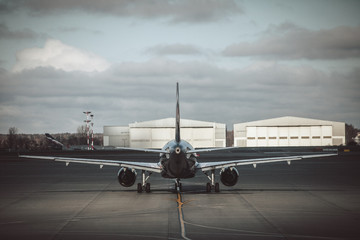 Passenger plane rides after landing