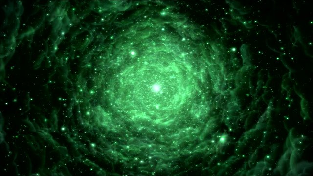 Colorful Space Travel Animation - Loop Green