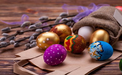 Colores easter eggs - obrazy, fototapety, plakaty