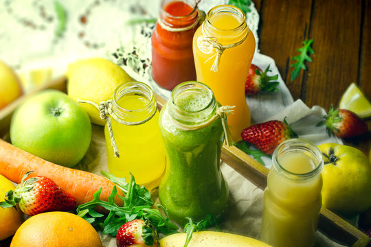 Healthy drinks, beverage - fresh juices and smoothie for your healthy lifestyle