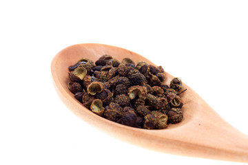 Chinese prickly ash, white background