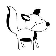 wolf cartoon black silhouette in white background vector illustration