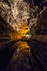 Cueva de Los Verdes, an amazing lava tube on the island of Lanzarote. Canary Islands. Spain
