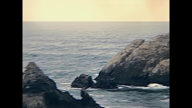 Archival video of seals and sea lions in Cliff House visitor center, the famous Seal Rocks cliff in Gulf of the Farallones. A San Francisco landmark since 1863, California, United States in 1980.
