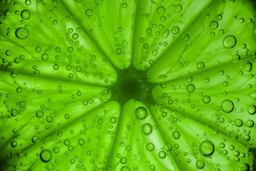 Fototapeta na wymiar Lemon under water with air bubbles